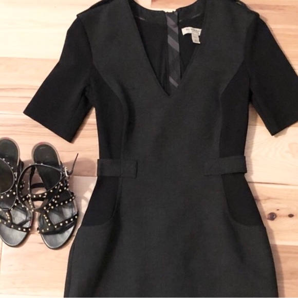 Burberry London (like new) Dark grey & black dress, fits more like a size 2 ) - Picture 2 of 16